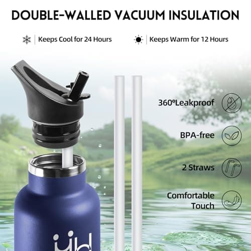 HoneyHolly Bouteille Isotherme en Acier Inoxydable 500ml pour Enfants et Adultes - Isolation Anti-Fuite et Sans BPA