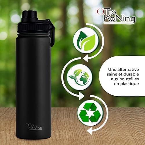 Gourde Isotherme 750 ml en Acier Inoxydable Double Paroi - Garde le Froid 16h & le Chaud 10h, Anti-fuite Sans BPA pour l