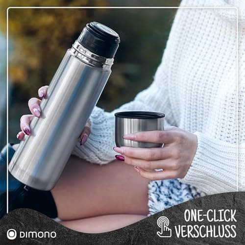 Bouteille thermos en acier inoxydable double paroi anti-fuite, garde les boissons chaudes & froides (500 ml) - Avec bros