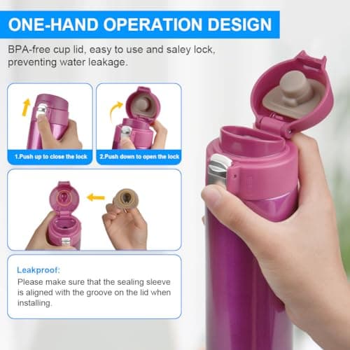 Gourde Isotherme Flintronic 500ML Acier Inoxydable Utilisée par les Outdoor Entraînements, Gourde Isotherme Eau Flnintro