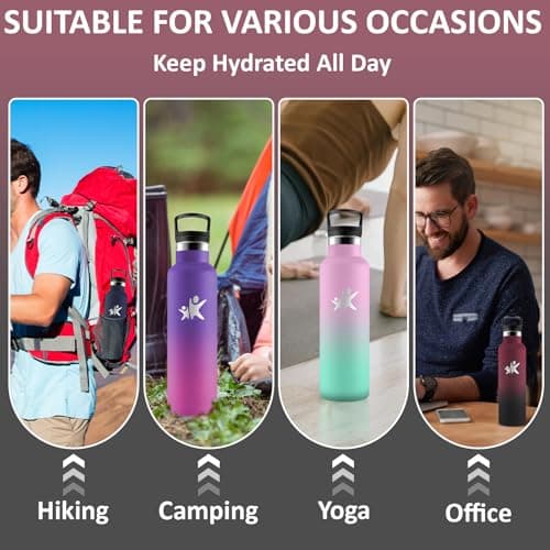 Gourde Isotherme Inox 500ml Enfant Anti Fuite Facile à Nettoyer pour École et Camping