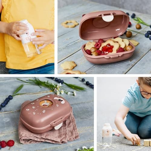 Monbento - Coffret Cadeau Enfant Pratique pour L'école - Idée Cadeau pour Enfant - Boite Goûter Enfant MB Gram Fox
