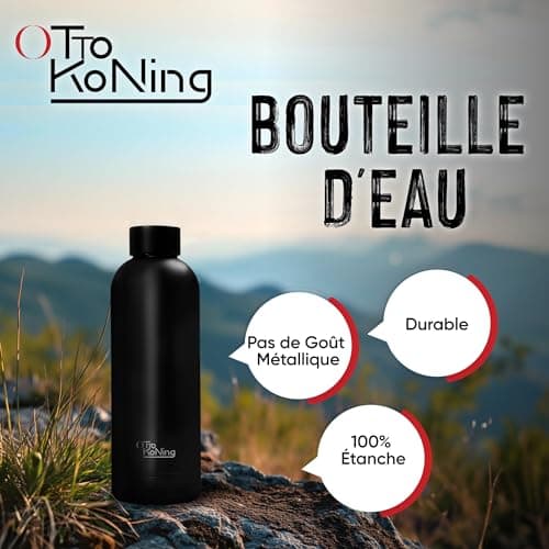 Otto Koning Gourde isotherme 500ml sans BPA Bouteille d'eau étanche gardant les boissons froides 24h et chaudes 12h