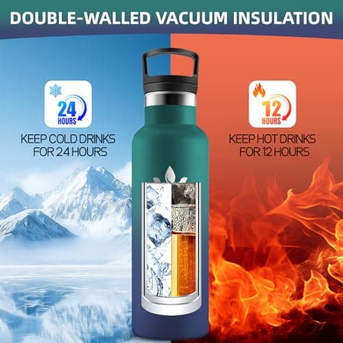 Gourde Isotherme Grsta 500ml pour Sport et Randonnée Avec Paille Anti-Fuite