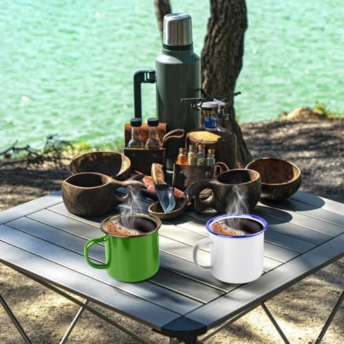 Lot de 4 tasses en porcelaine réutilisables, pratiques et durables pour le camping, la maison et les fêtes