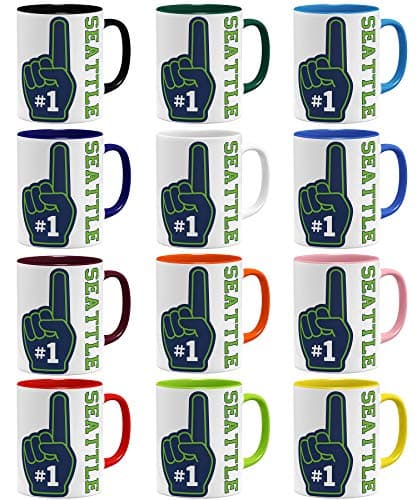 OM3 Number One Tasse en céramique bleu clair 325 ml imprimé des deux côtés