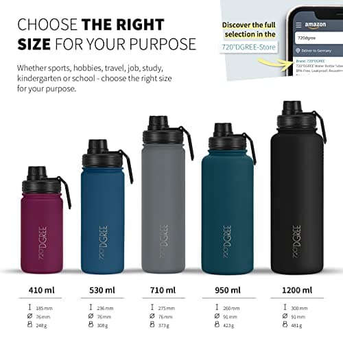 DGREE Bouteille Isotherme noLimit 410ml | Gourde en Acier Inoxydable | Idéal pour Sport et Voyage | Isolée sous vide | C