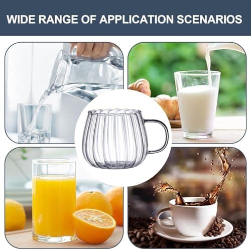 Lot de 2 tasses en verre transparent en forme de citrouille pour boissons chaudes, café, thé, maison et cuisine - résist