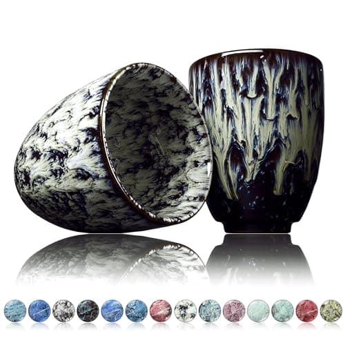 Tasses à café Ganzoo en céramique design sans anse 200ml moderne pour thé et café, accessoire de cuisine fashionable — Sensa
