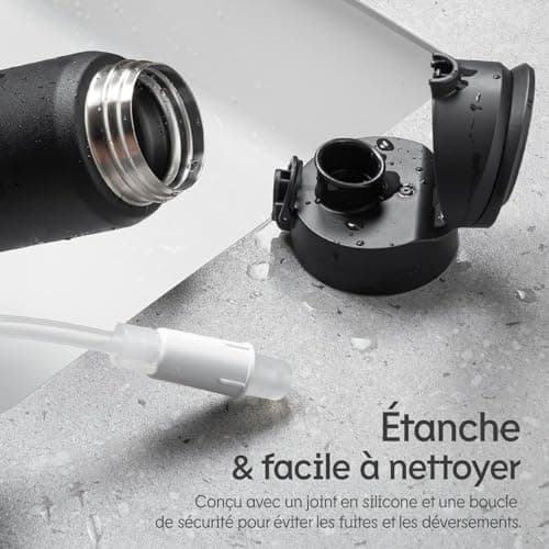 RhinoShield AquaStand Gourde Magnétique 800ml Étanche Légère pour Sport MagSafe Compatible, Gourde en Tritan avec Boucho