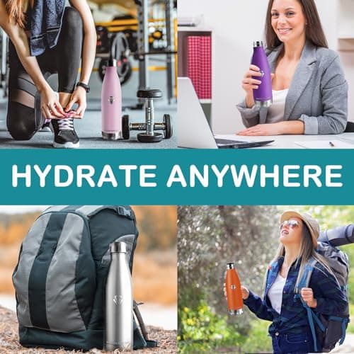 Gourde Isotherme Grsta 500ml pour Enfant et Sport - Bouteille Inox Reutilisable - Bouteille d'Eaupour Sport, École et Gy
