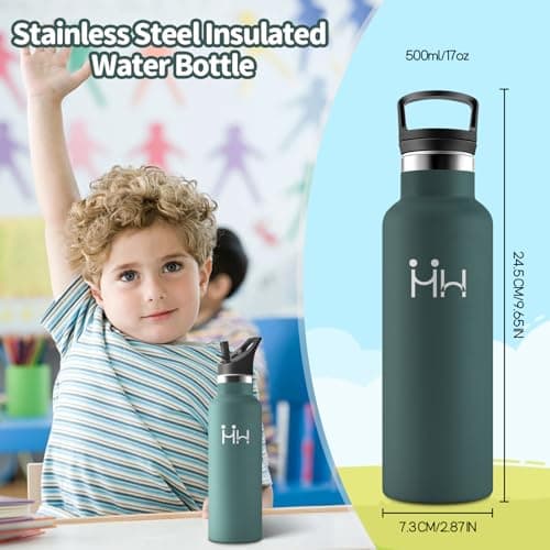Gourde Enfant Honeyholly 500Ml BPA-Free Isotherme Réutilisable Campagne Eco-Ecole Gymnase