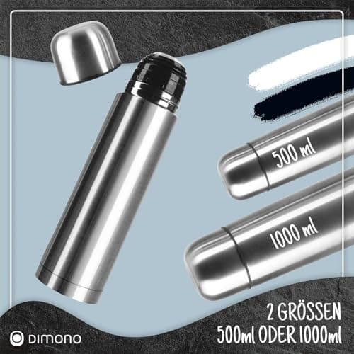 Bouteille thermos en acier inoxydable double paroi anti-fuite, garde les boissons chaudes & froides (500 ml) - Avec bros