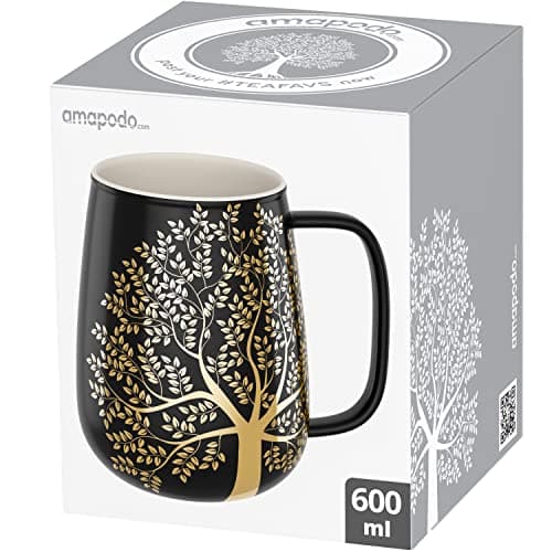 amapodo Tasse à café en porcelaine 600ml XXL - Sans plastique - Cadeaux pour hommes