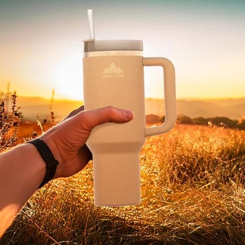 Mont-Clair Tumbler 1200ml - Gourde Isotherme 40oz avec Paille & Couvercle Poignée - 10h Chaud / 48h Froid - Mug pour Boi