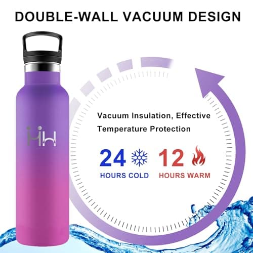 GourdeIsotherme 1L AcierInoxydable AntiFuite pour Randonnée Voyage Camping
