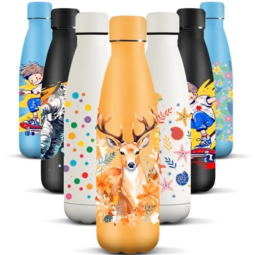HoneyHolly Gourde Isotherme Acier Inoxydable 18/8, 24h Froid & 12h Chaud, Bouteille Étanche pour Sport, Camping & École,