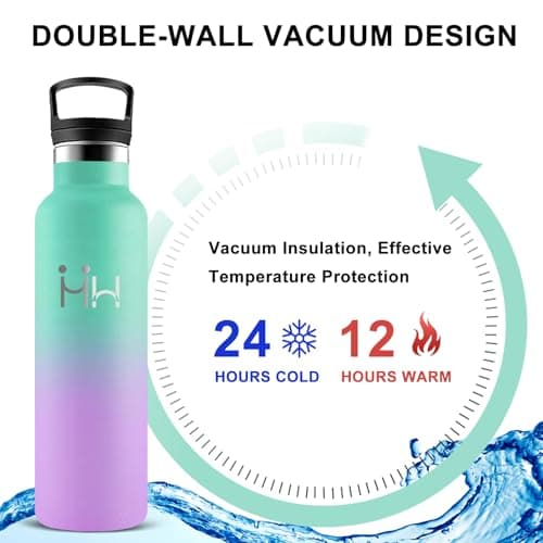 Bouteille Isotherme Inox 500ml Facile à Transporter Pour Bureau Voyage Camping École 24h Froid 12h ChaudSans BPA