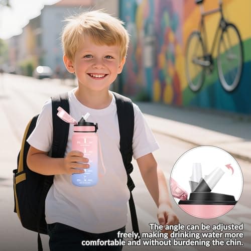 HoneyHolly Gourde 500ml Sans BPA & Étanche, Bouteille Motivante avec Marqueur de Temps pour Gym, École, Cyclisme et Plei