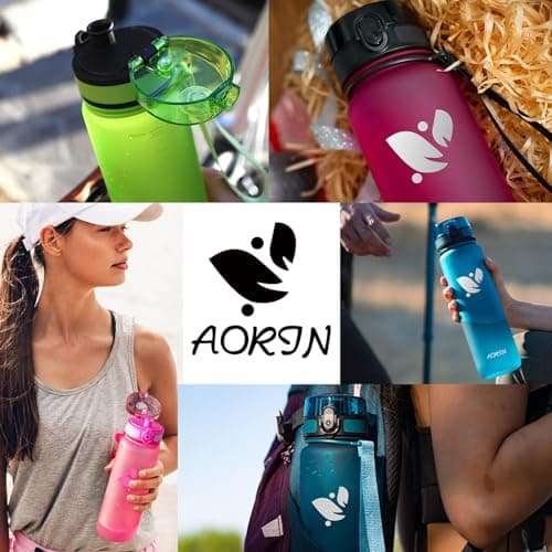 AORIN Gourde Sport BPA-Free & Anti-Fuite 1L pour Adults et Enfants Durant le Sport et les Activités Exteries