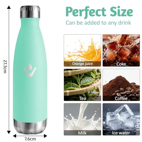 Motswedi Gourde Isotherme 500ml, 24h Froid & 12h Chaud, sans BPA pour Randonnée & Sport, Réutilisable