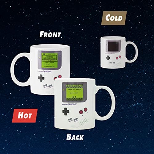 Tasse Changeante de Chaleur Gameboy - Cadeau Officiel pour Gamers et Nerds, 290ml (10 fl oz), Noir