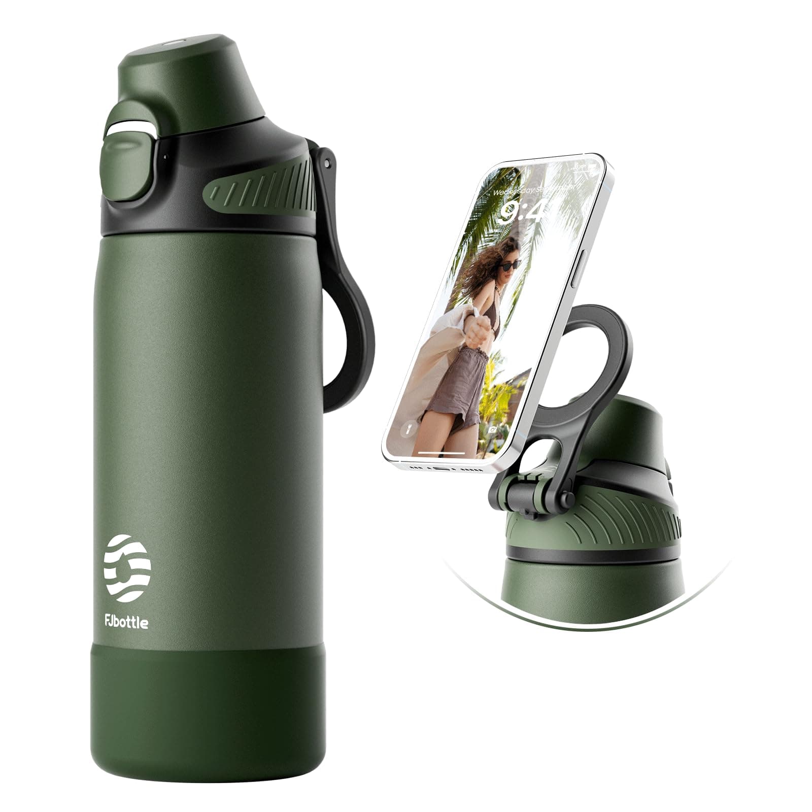 Bouteille Isotherme FJBottle Gourde 600ml/700ml/1L pour Sport et Voyage - Ouverture en Un Clic, Sans BPA, Bouteille Inox