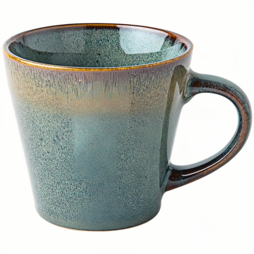 TELANKS grande tasse à café en céramique de 400 ml pour café, lait et thé (vert clair)