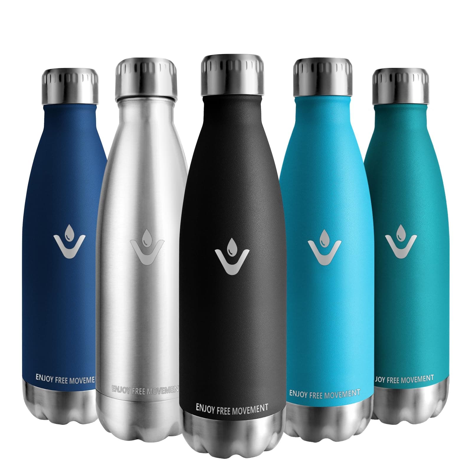 Gourde Vikaster isotherme 500ml inox Sans-BPA Etanche pour Adulte Sport Gym École Extérieur