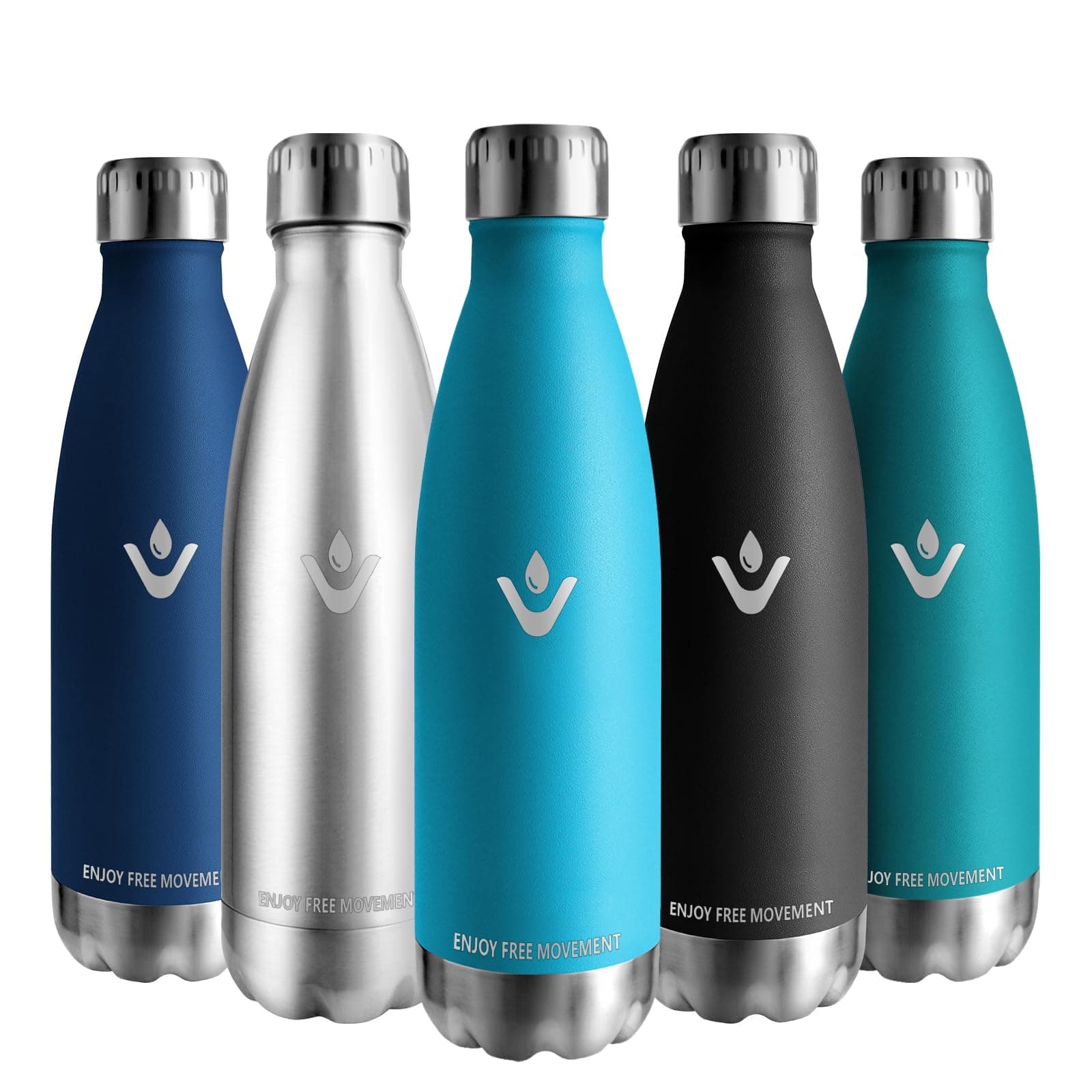 Vikaster Gourde isotherme 500ml InoxSans-BPA Approprié pour Adulte Sport Gym École Extérieur
