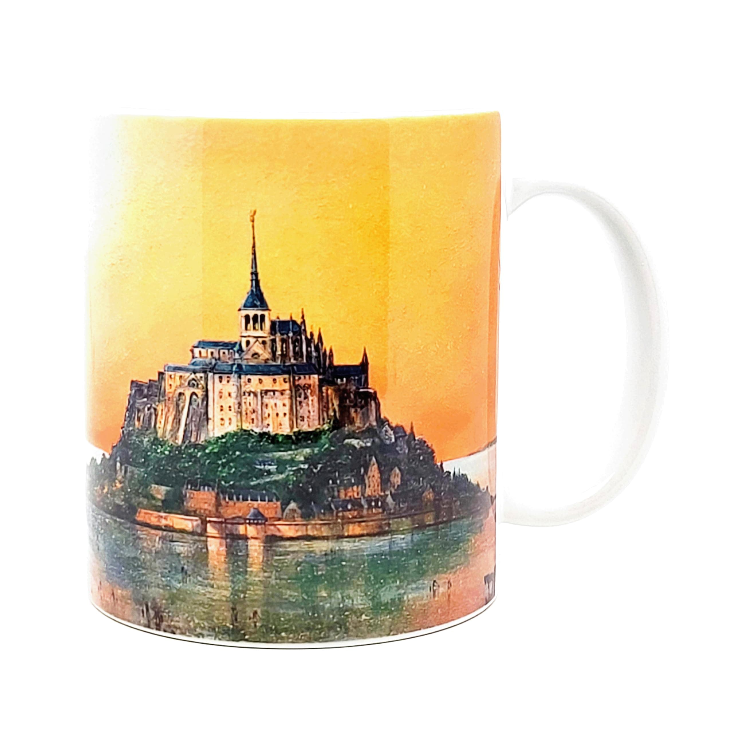 DESSAPT Arts - Tasse Mont Saint-Michel Céramique - blanc brillant pour collectionneurs - Offre parfaite pour les fans du