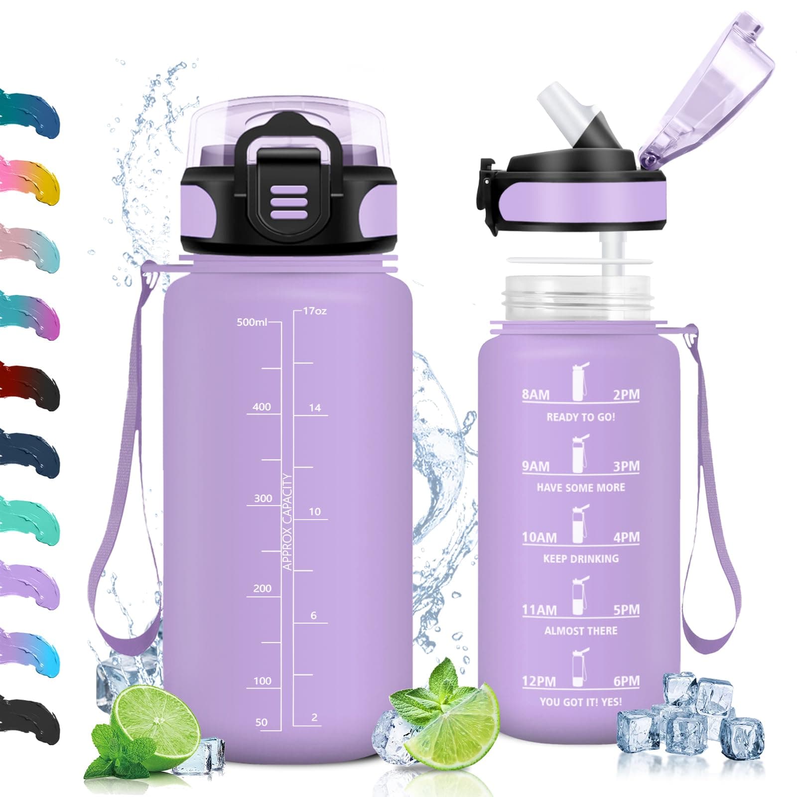 Vikaster Gourdes Sport Étanche & Réutilisable, Convient pour la Gym, Bouteille Ouvrir en Un Clic
