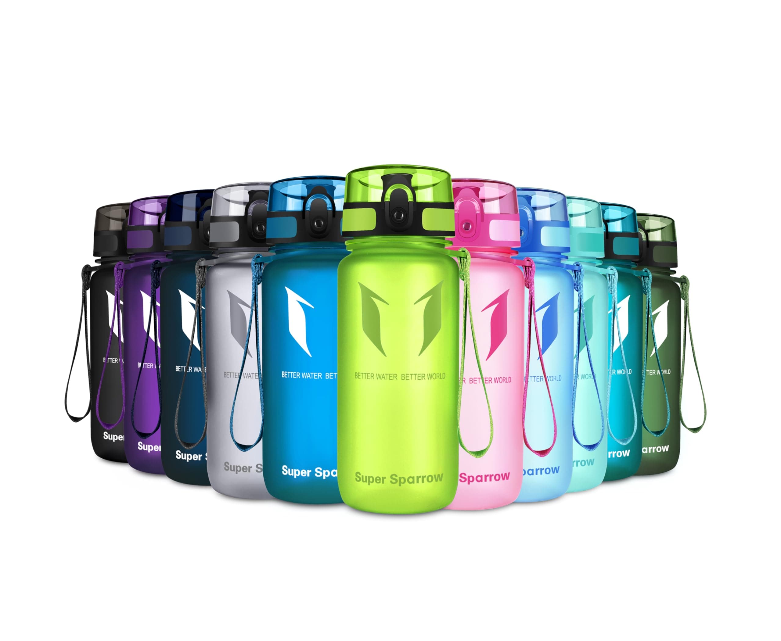 Gourde Super Sparrow 350ml 500ml 750ml 1000ml - Bouteille d'eau sans BPA pour Sport Randonnée École Bureau Plein Air - G