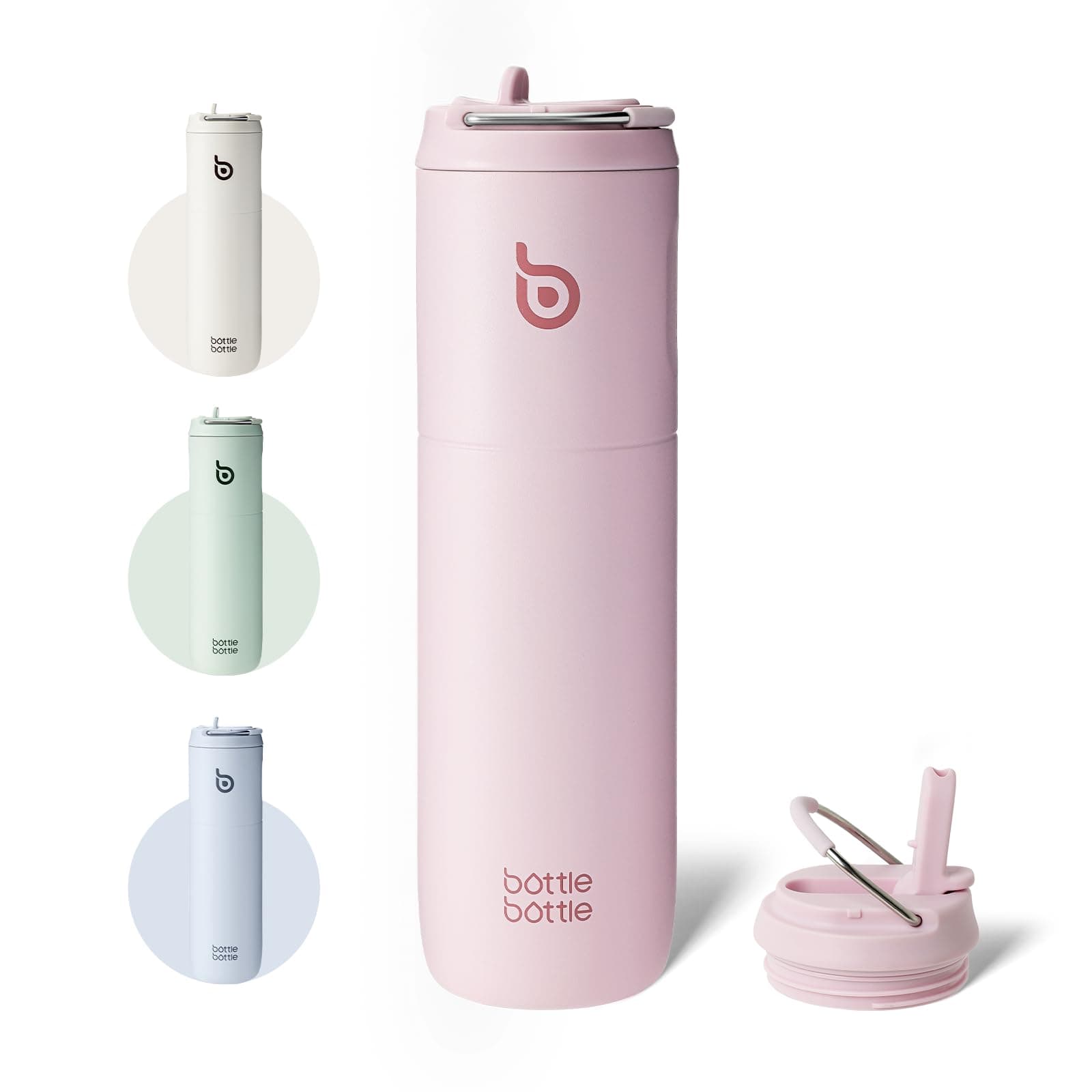 Bouteille d'eau isotherme en acier inoxydable pour sport et voyage - Rose clair, 710 ml,anti-fuite, sans BPA