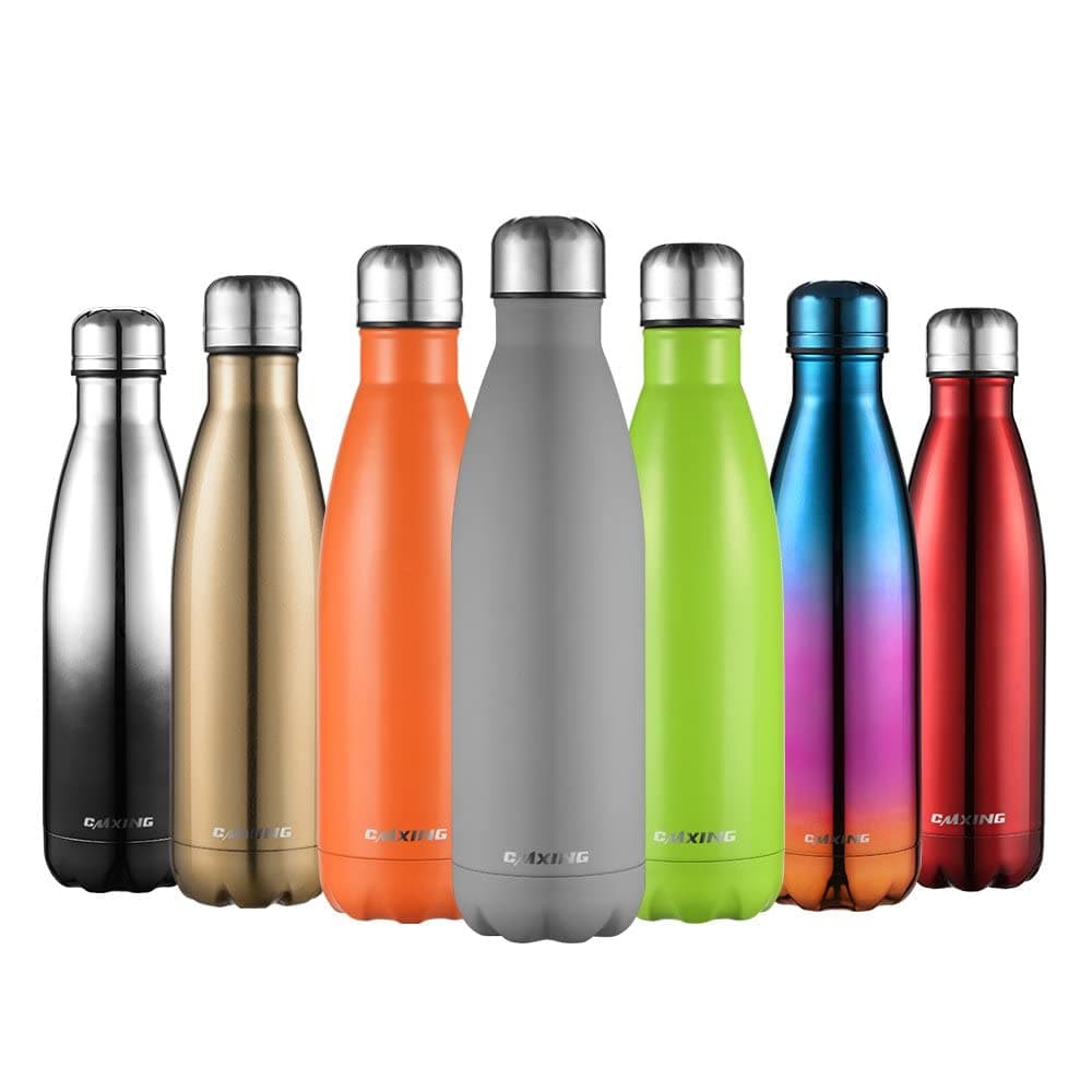 CMXING Thermosgourde Bouteille d'eau en Acier Inoxydable Double Paroi 500ml & 750ml - Isolation Thermique Réutilisable s