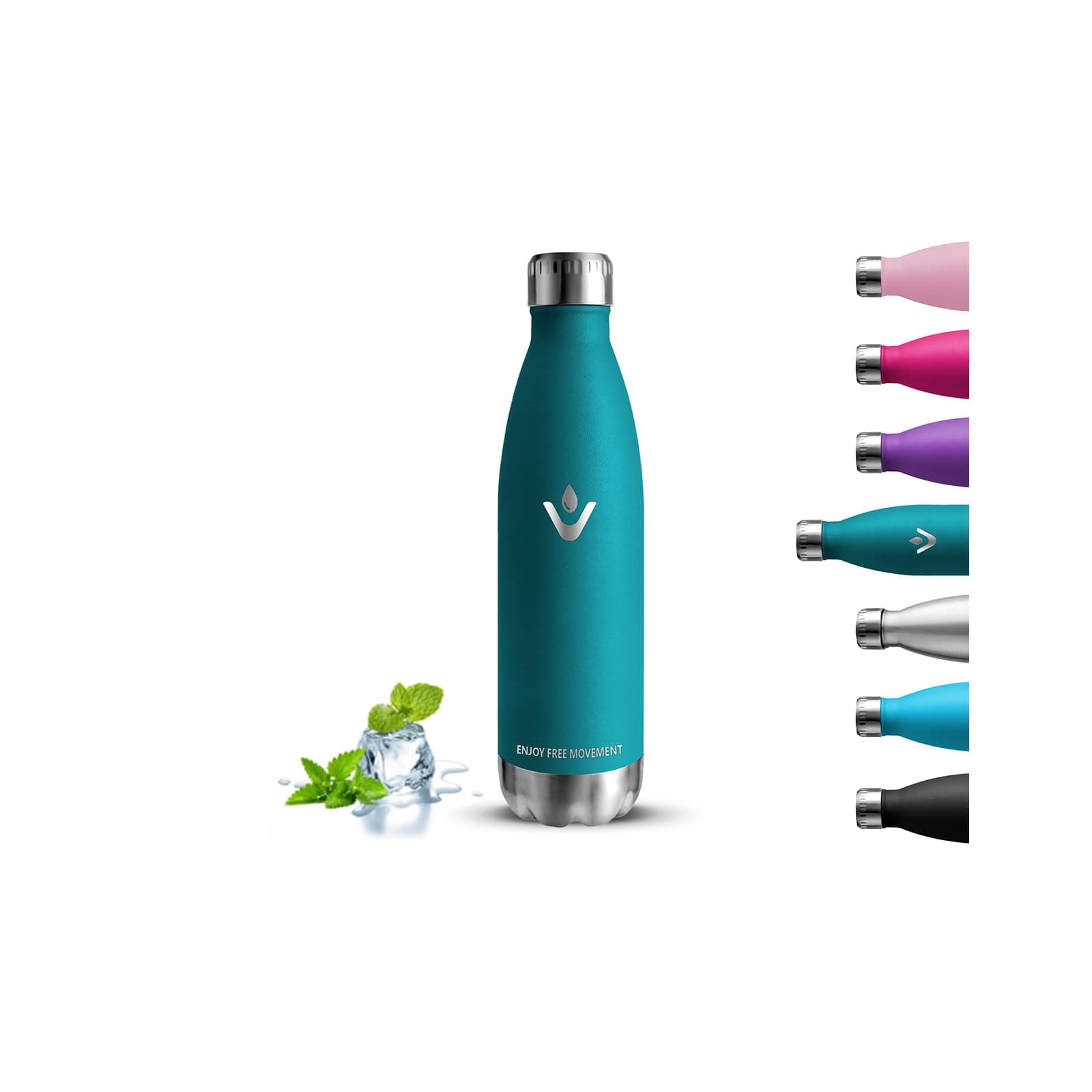 Gourde Isotherme 500ml Sans BPA Reutilisable pour Enfant et Adulte - 24h Froid & 12h Chaud - Anti Fuite - Idéale pour Éc
