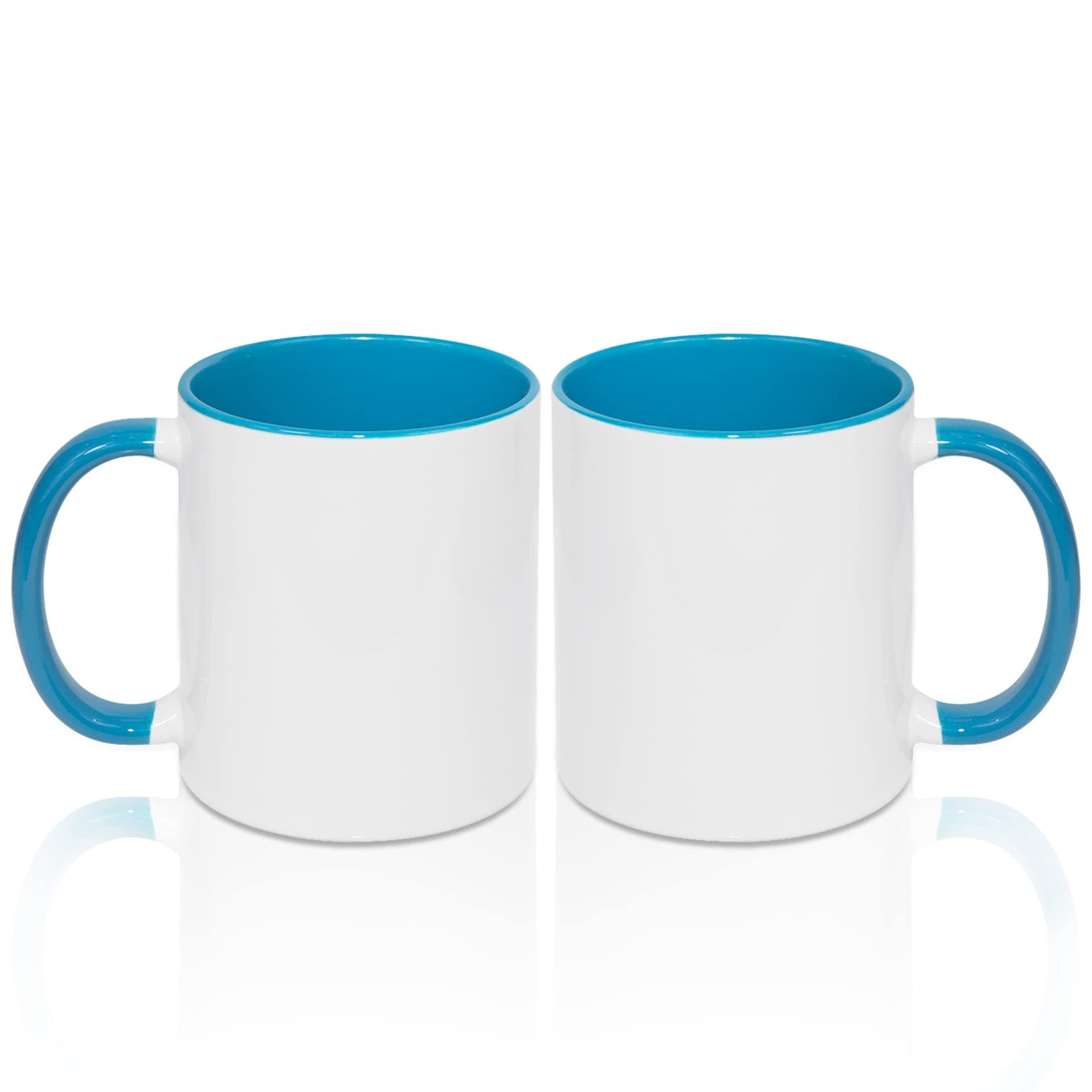 MR.R Lot de 2 tasses à café vierges en bleu clair 325 ml pour maison et bureau