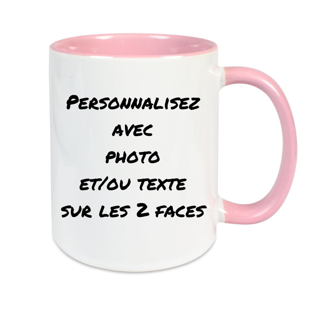 Mug Personnalisé avec Photo et Texte - Tasse Cadeau d'Anniversaire pour Collègues, Souvenirs, Naissance (Vieux Rose)