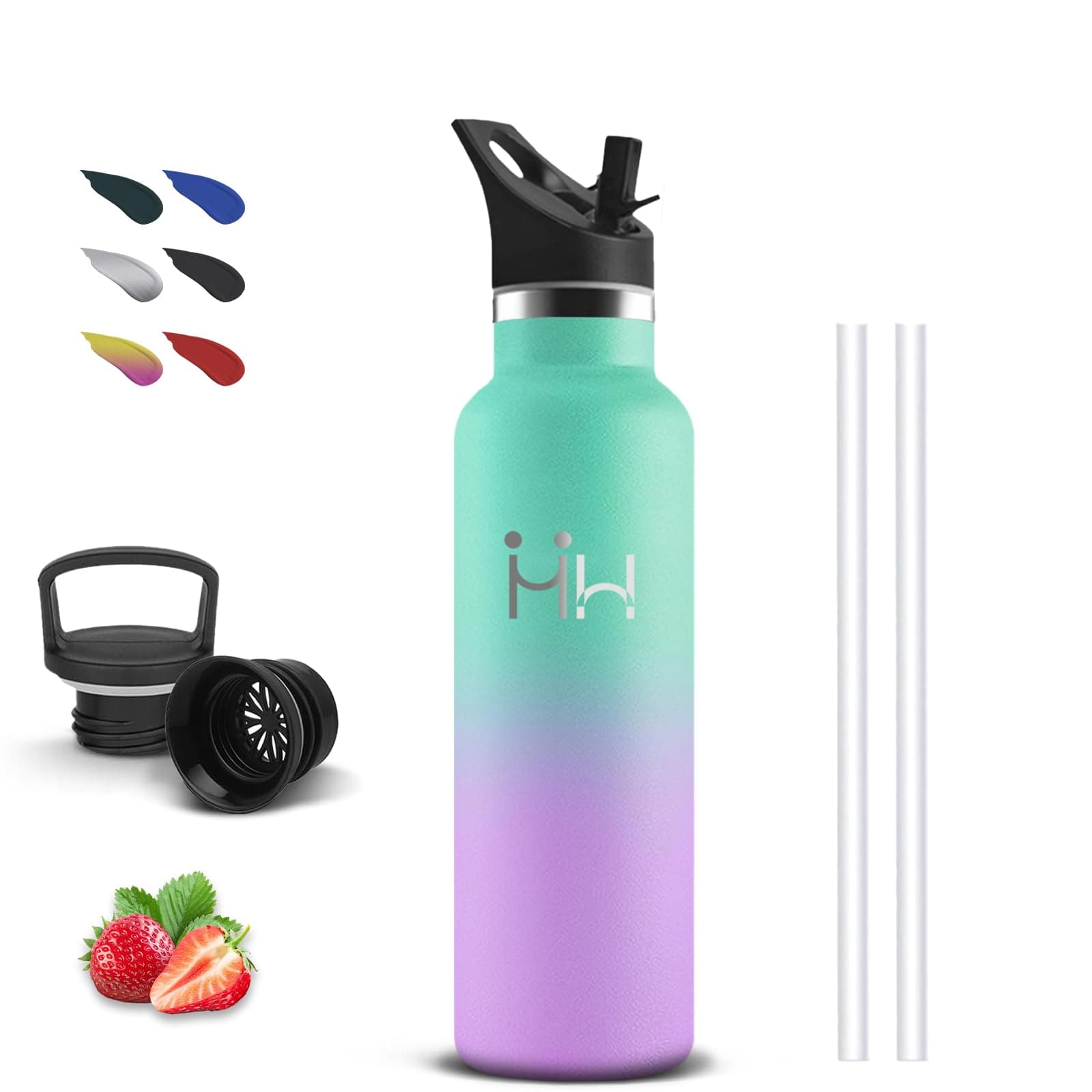 Bouteille Isotherme Inox 500ml Facile à Transporter Pour Bureau Voyage Camping École 24h Froid 12h ChaudSans BPA