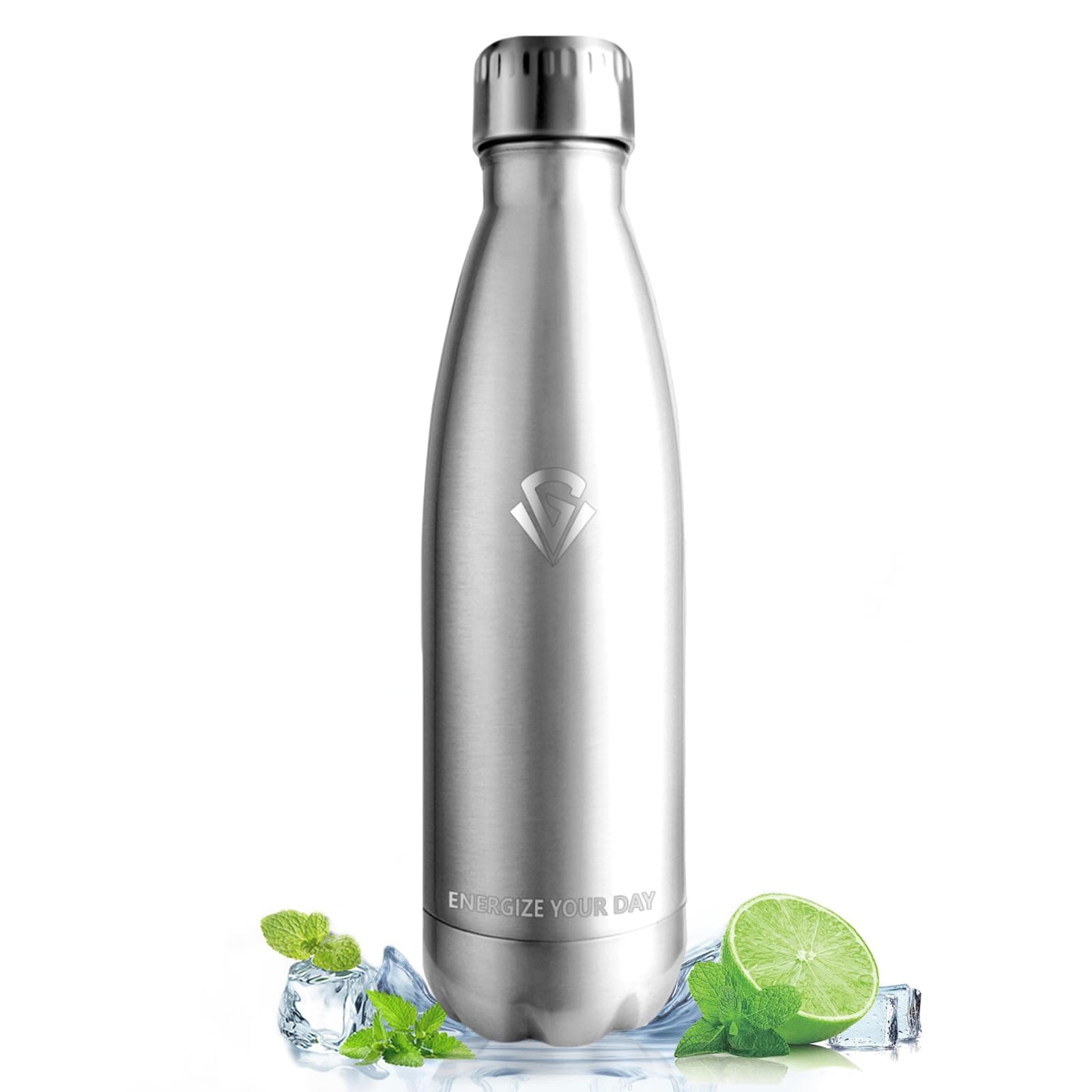 Vikastar Gourde Isotherme 500ml Sans BPA, Gourde Inox Anti-Fuites pour Enfants et Adultes, Sport, École, Gym – Bouteille