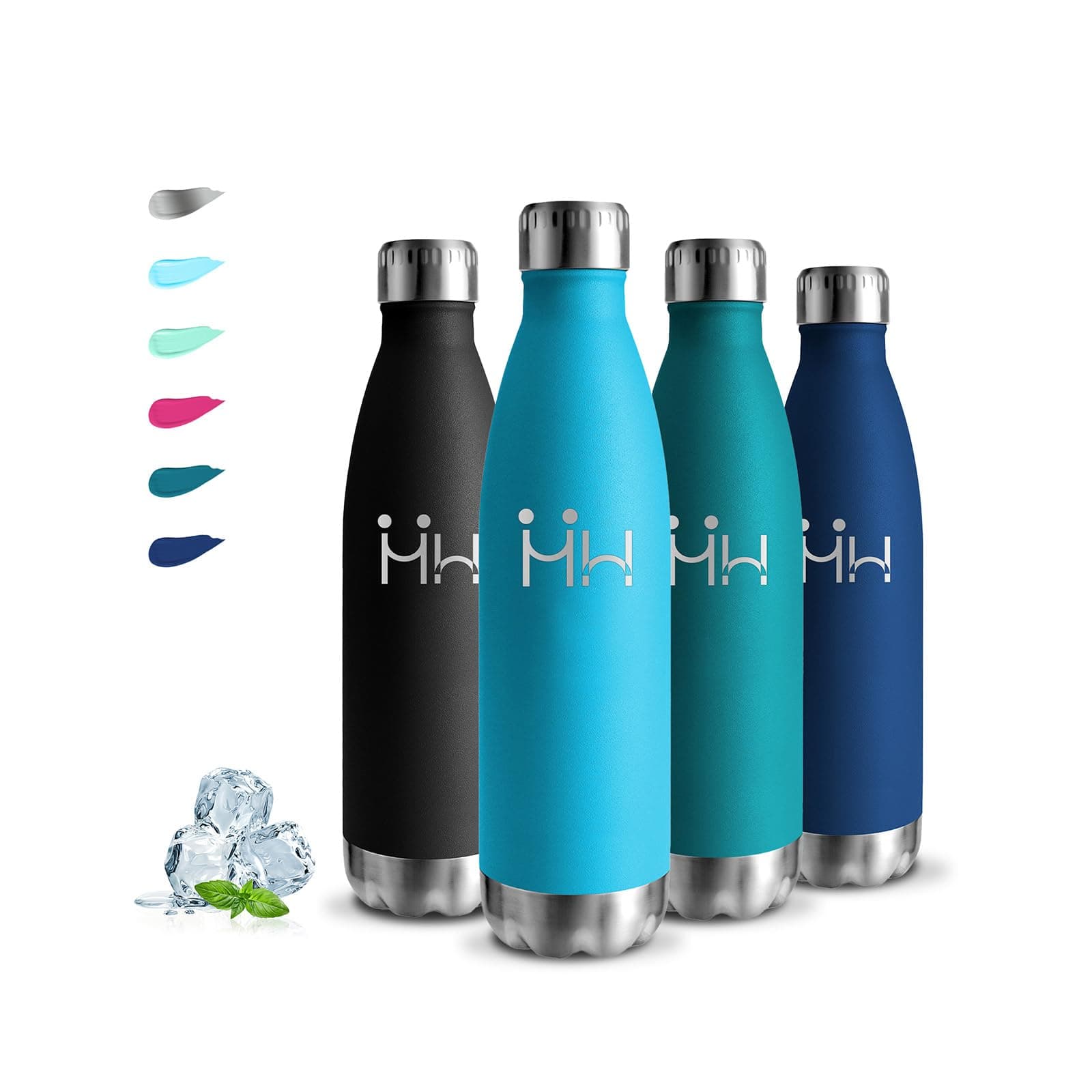 Gourde Isotherme 500ml Sans BPA En Acier Inoxydable, 24h Froid & 12h Chaud, Anti-Fuite pour Voyage, École et Bureau