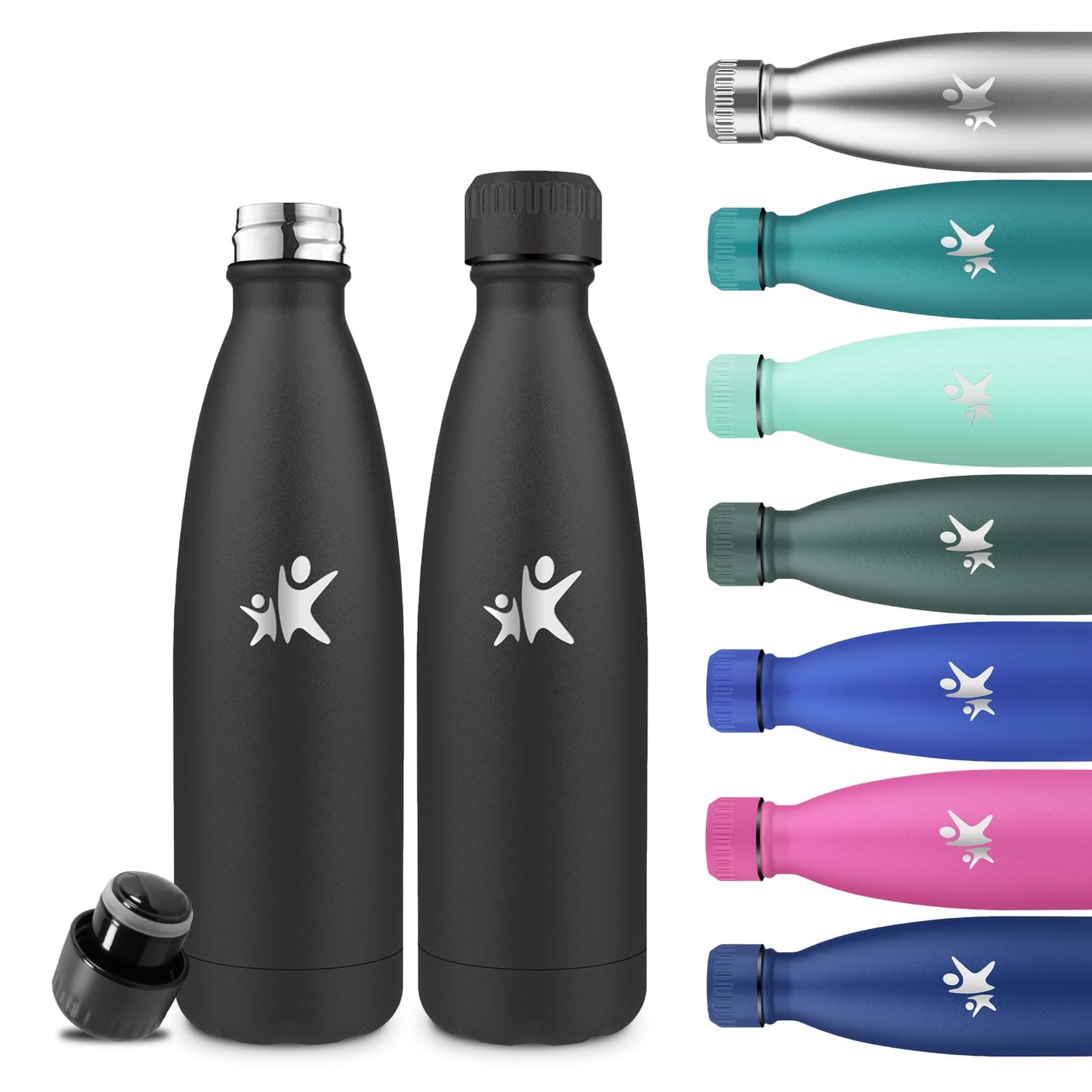 Goude Grsta Isotherme 500ml pour l'École, Camping et Voyages, Maintien la Température Froid & Chaud, Bouteille Réutilisa