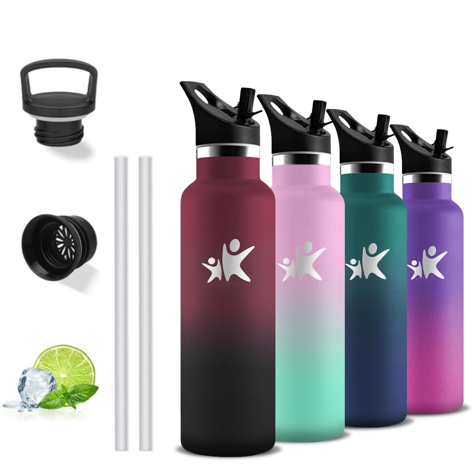 Gourde Isotherme Inox 500ml Enfant Anti Fuite Facile à Nettoyer pour École et Camping