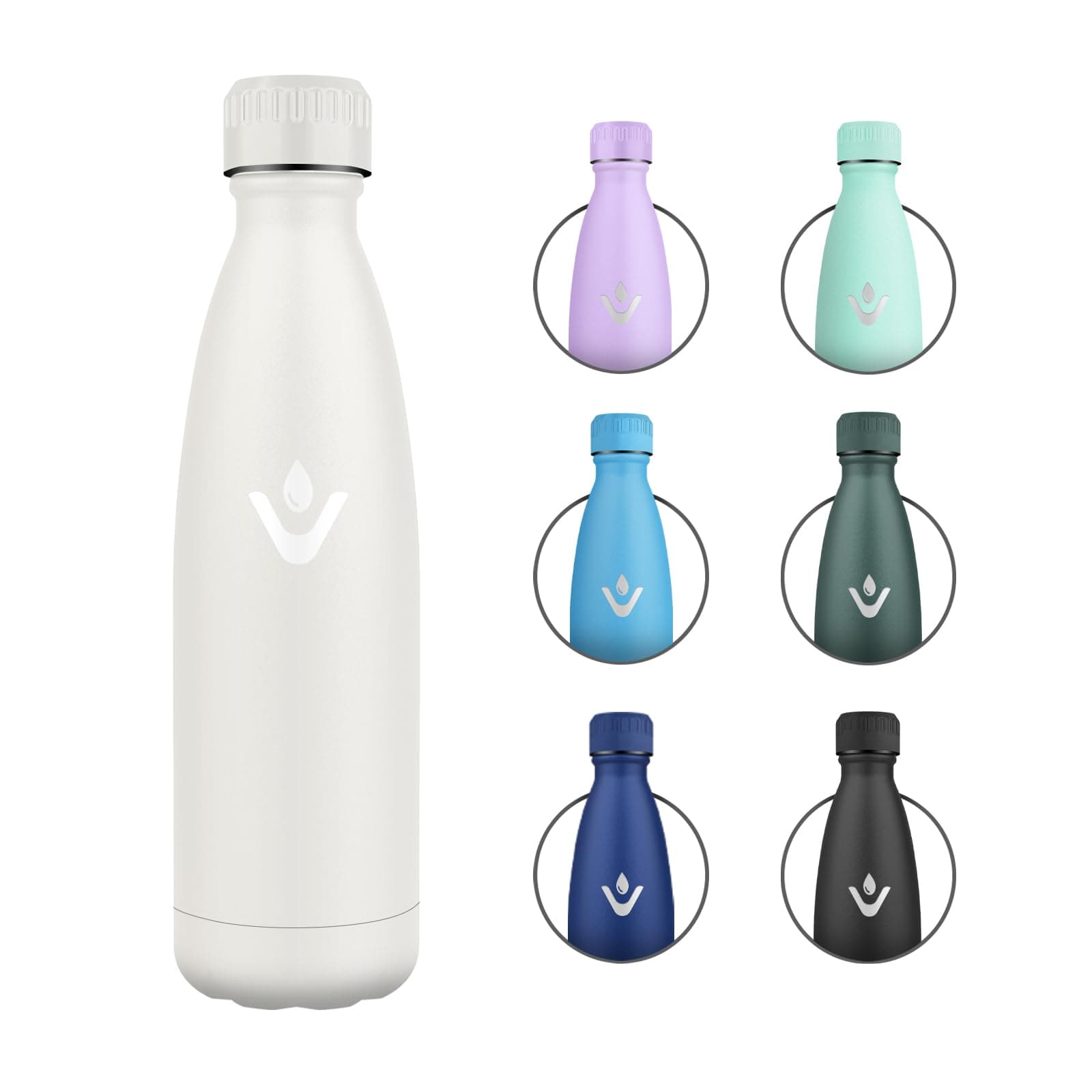 Bouteille Isotherme Inox 500ml pour Sport et Voyage Étanche et Réutilisable, Gourde Métal Woman and Man