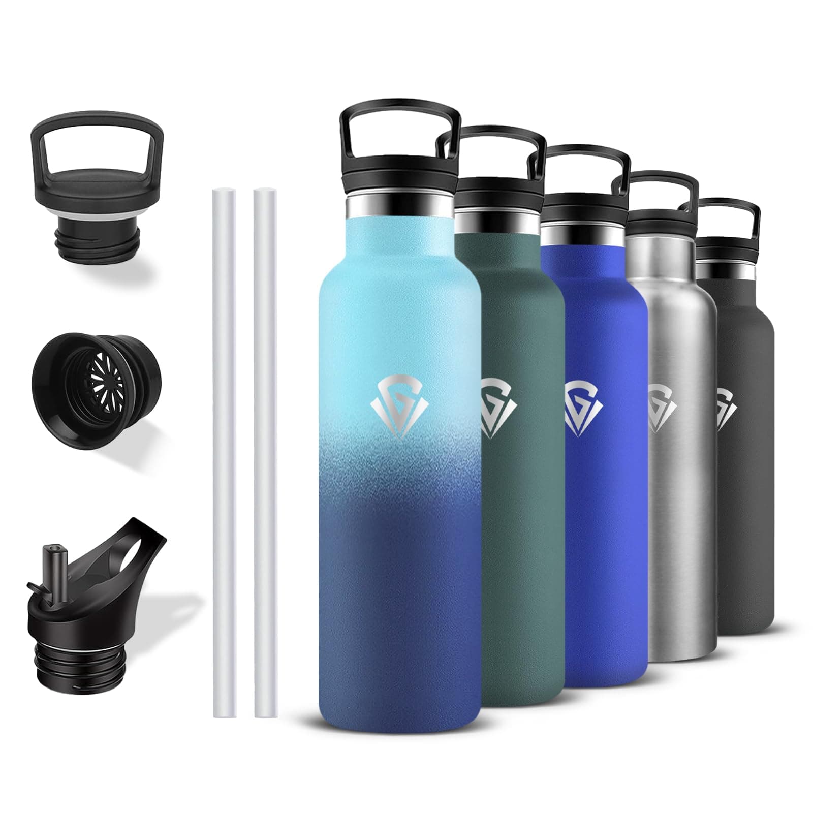 Gourde isotherme sport 500ml anti-fuite double isolation bouteille inoxydable randonnée voyage camping