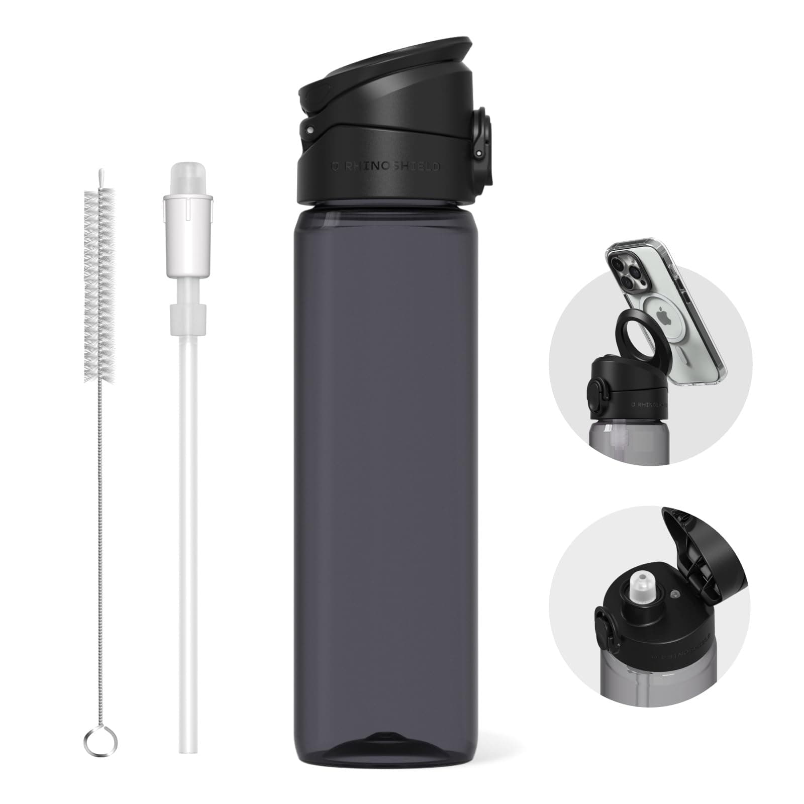 RhinoShield AquaStand Gourde Magnétique 800ml Étanche Légère pour Sport MagSafe Compatible, Gourde en Tritan avec Boucho