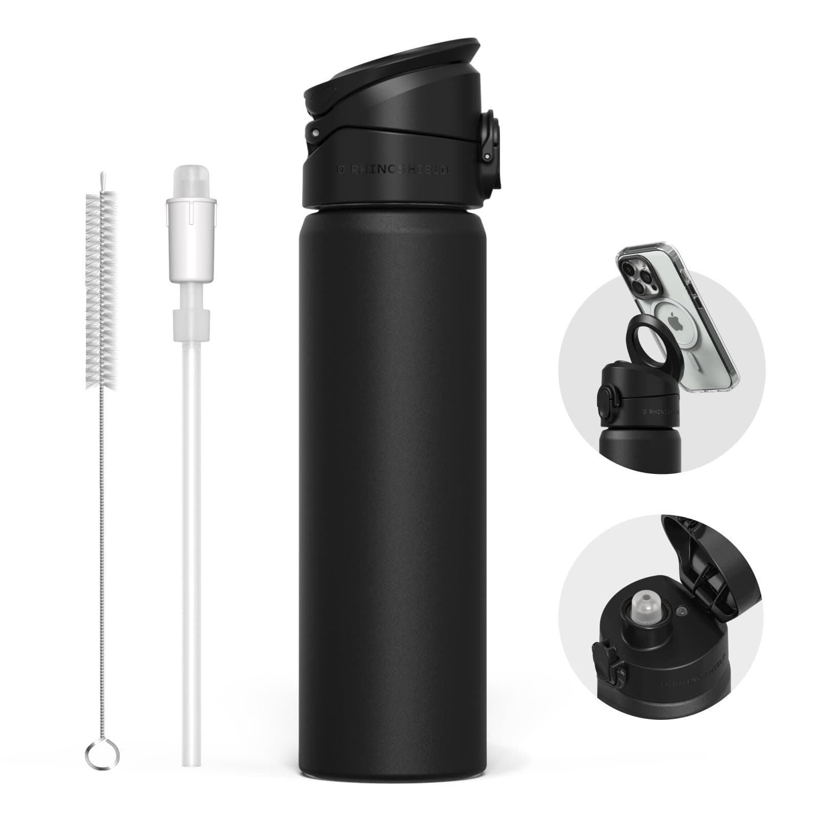 Gourde Isotherme en Acier Inoxydable | Gourde Sport avec Poignée et Trépied Ajustable, Compatible MagSafe, Étanche - 700