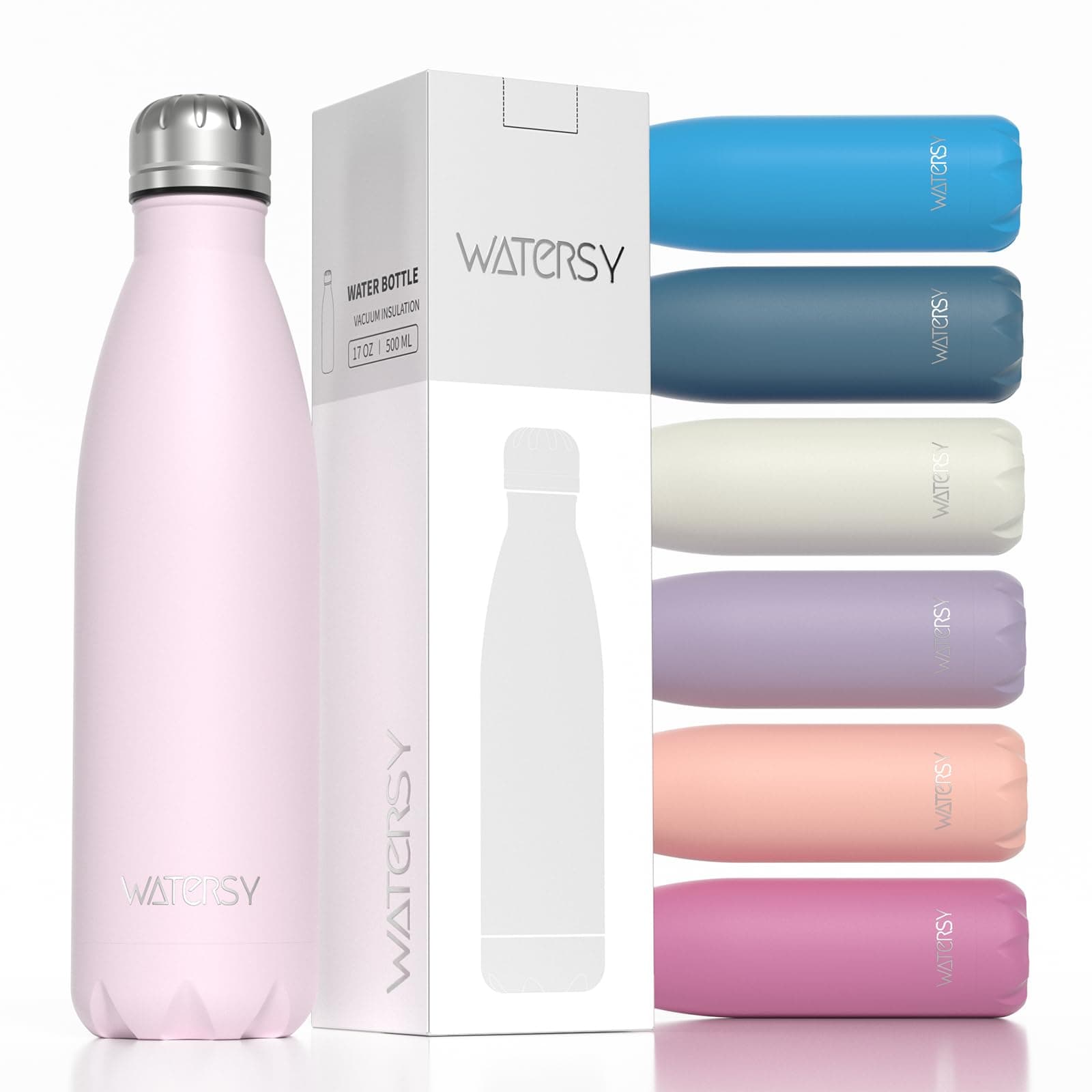 Gourde WATERSY Isotherme Acier Inoxydable Double Paroi pour Sport et Bureau - Garde au Froid 24h et au Chaud 12h - Sans