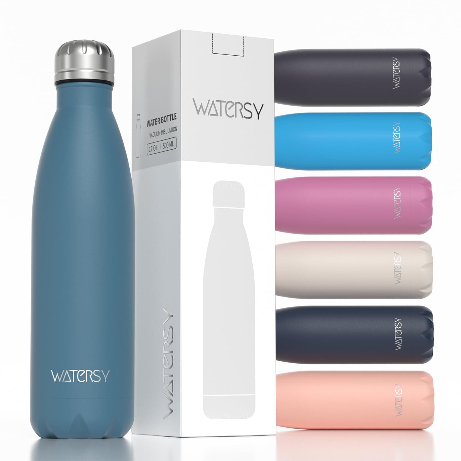 WATERSY Gourde Isotherme en Acier Inoxydable - Garantie de Température Durante 24/12 Heures - Bouteille Sport sans BPA -