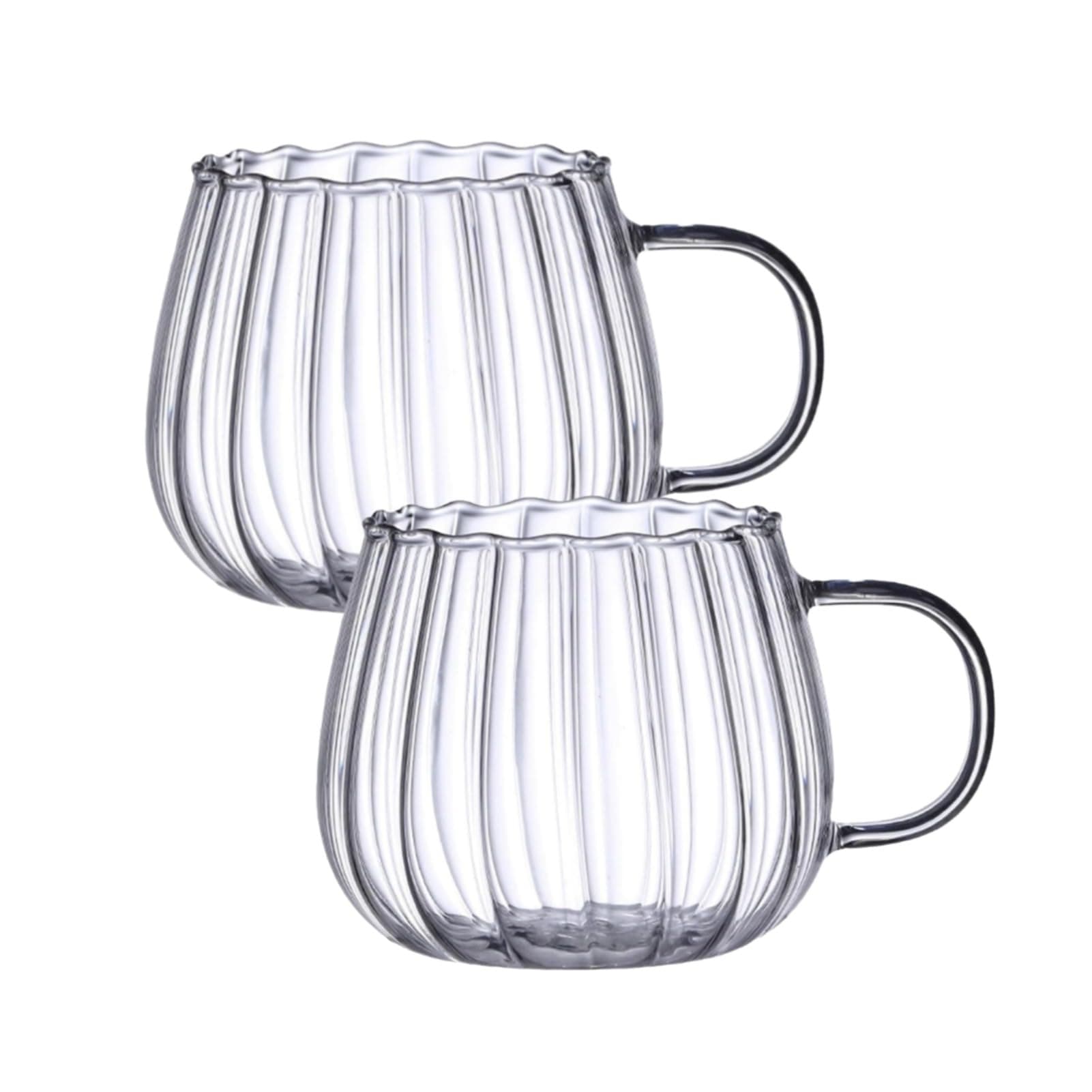 Lot de 2 tasses en verre transparent en forme de citrouille pour boissons chaudes, café, thé, maison et cuisine - résist